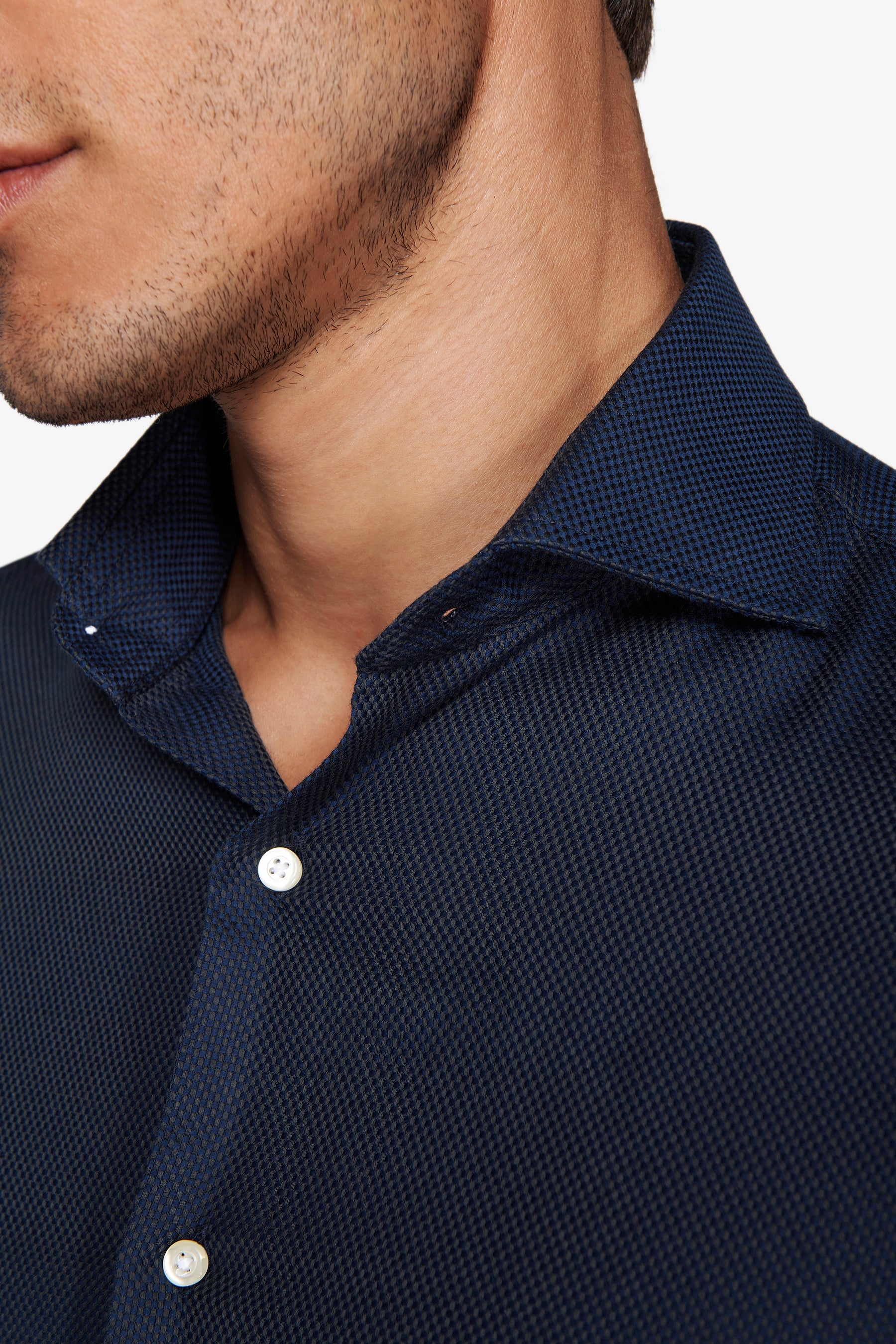 Camicia "la Picoco" operata blu slim-Dan John