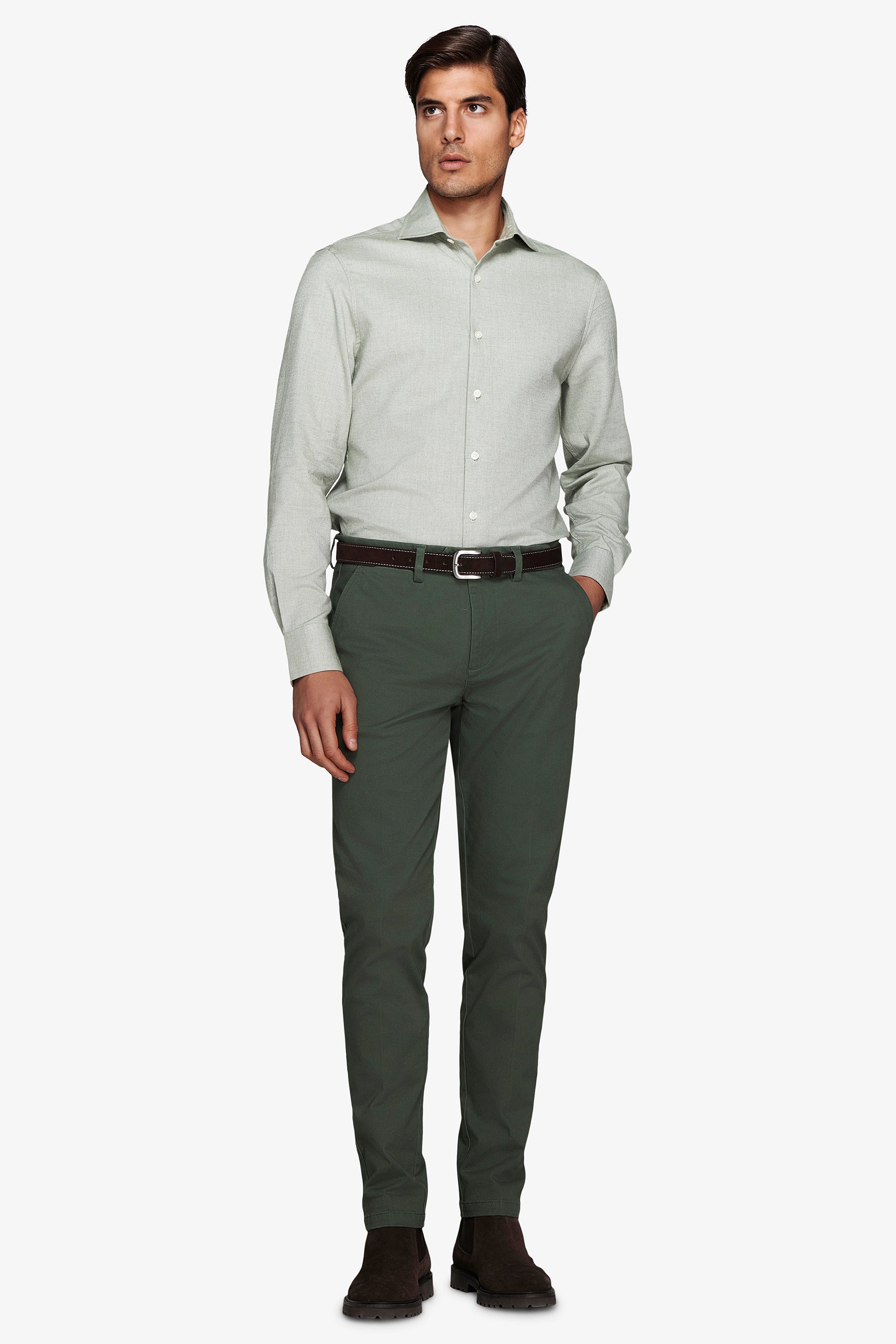 Camicia effetto flanella verde-Dan John