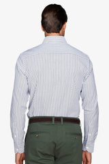 Camicia a righe operata verde-Dan John