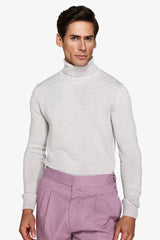 Maglia dolcevita effetto lambswool grigio chiaro-Dan John