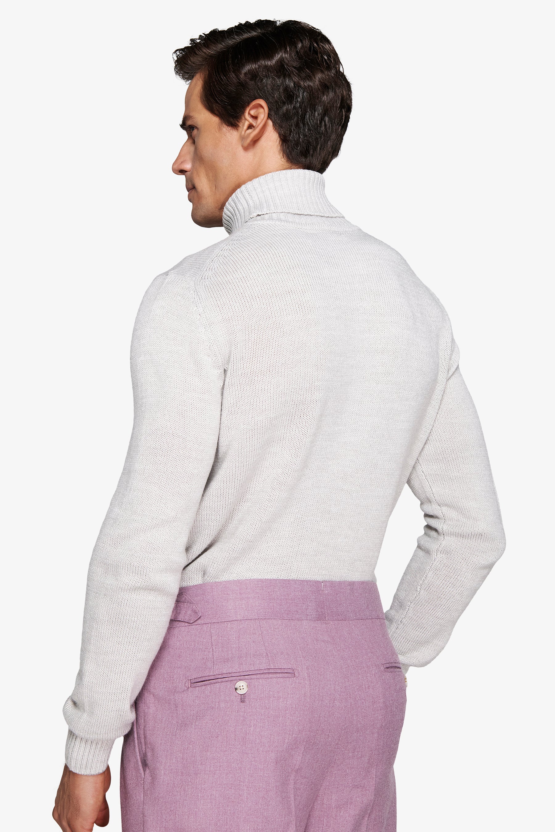 Maglia dolcevita effetto lambswool grigio chiaro-Dan John