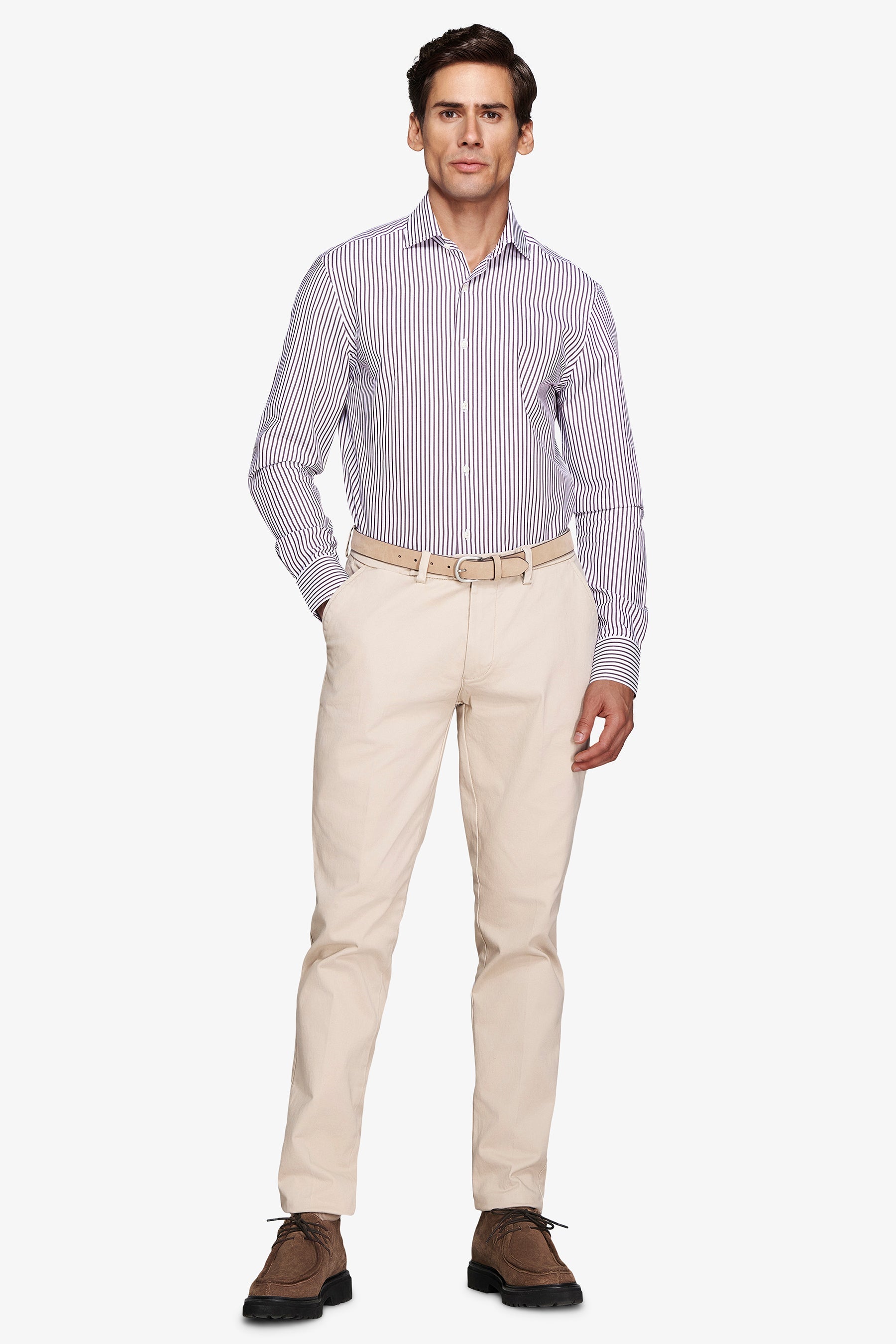 Camicia a righe bordeaux-Dan John