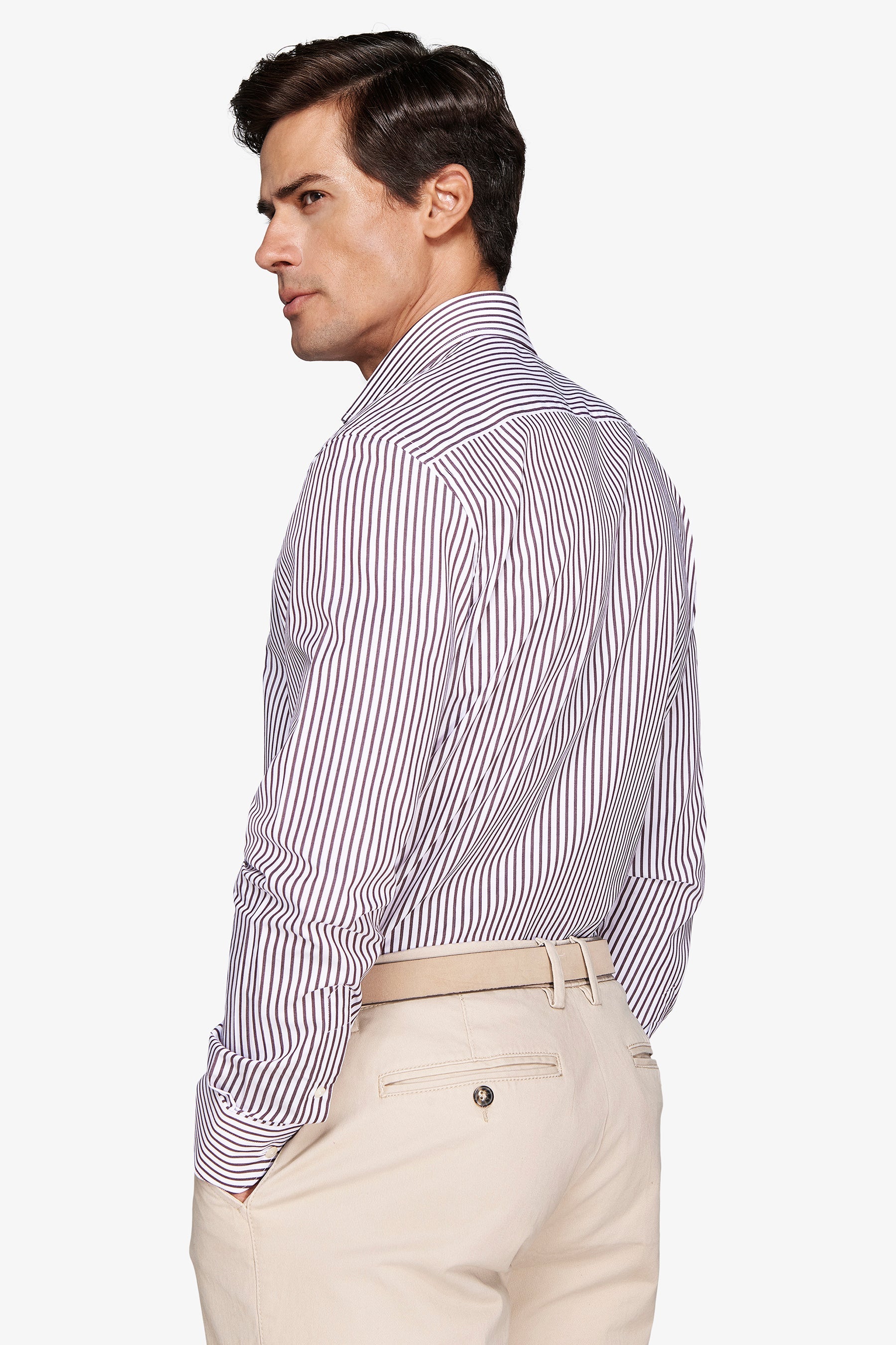 Camicia a righe bordeaux-Dan John
