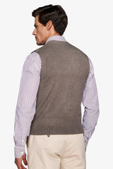 Gilet doppiopetto in maglia basic tortora-Dan John