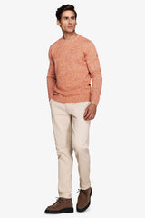 Maglia girocollo mouline' arancio-Dan John