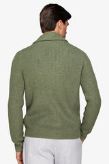 Cardigan collo sciallato verde-Dan John