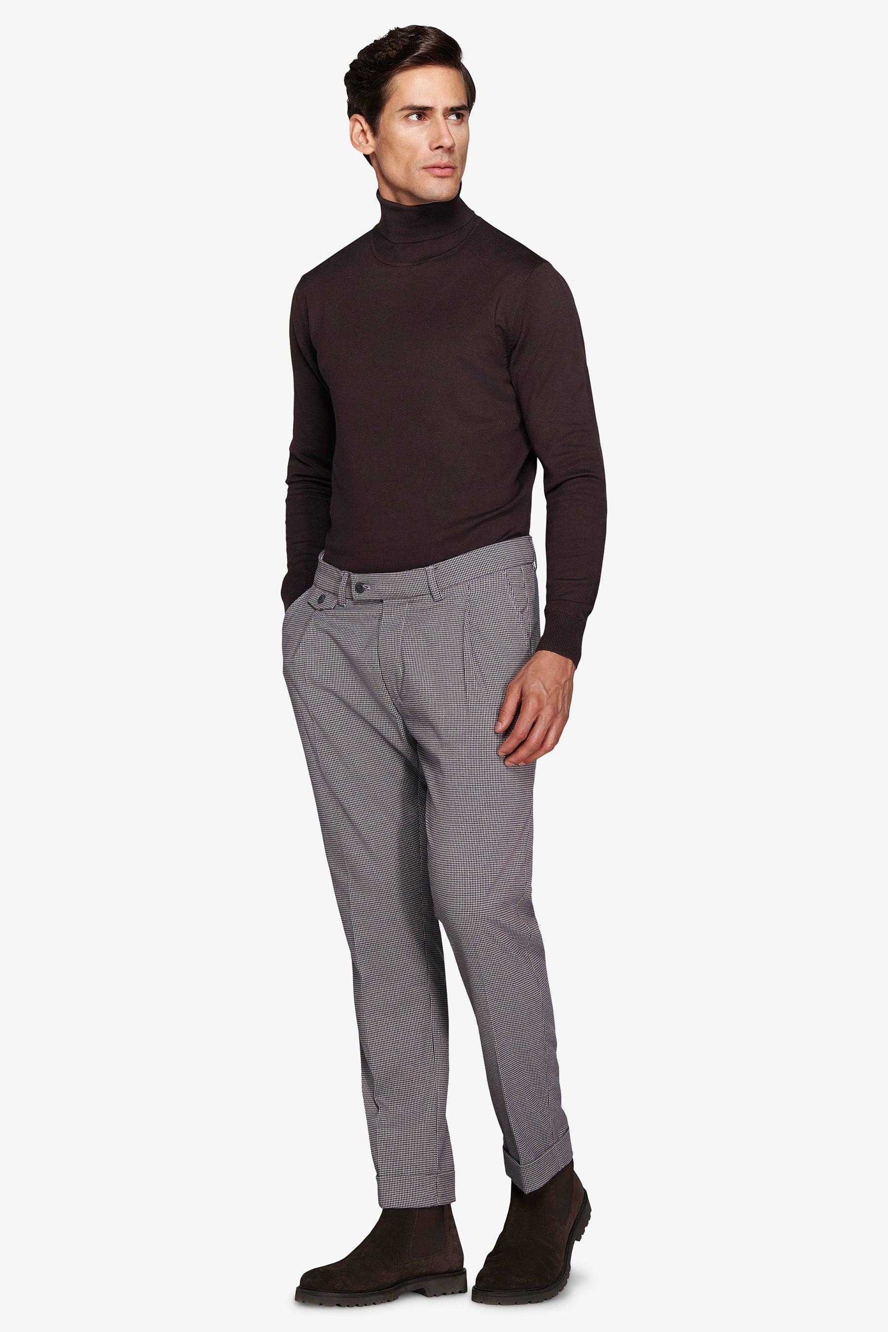 Maglia dolcevita basic marrone-Dan John