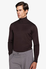 Maglia dolcevita basic marrone-Dan John