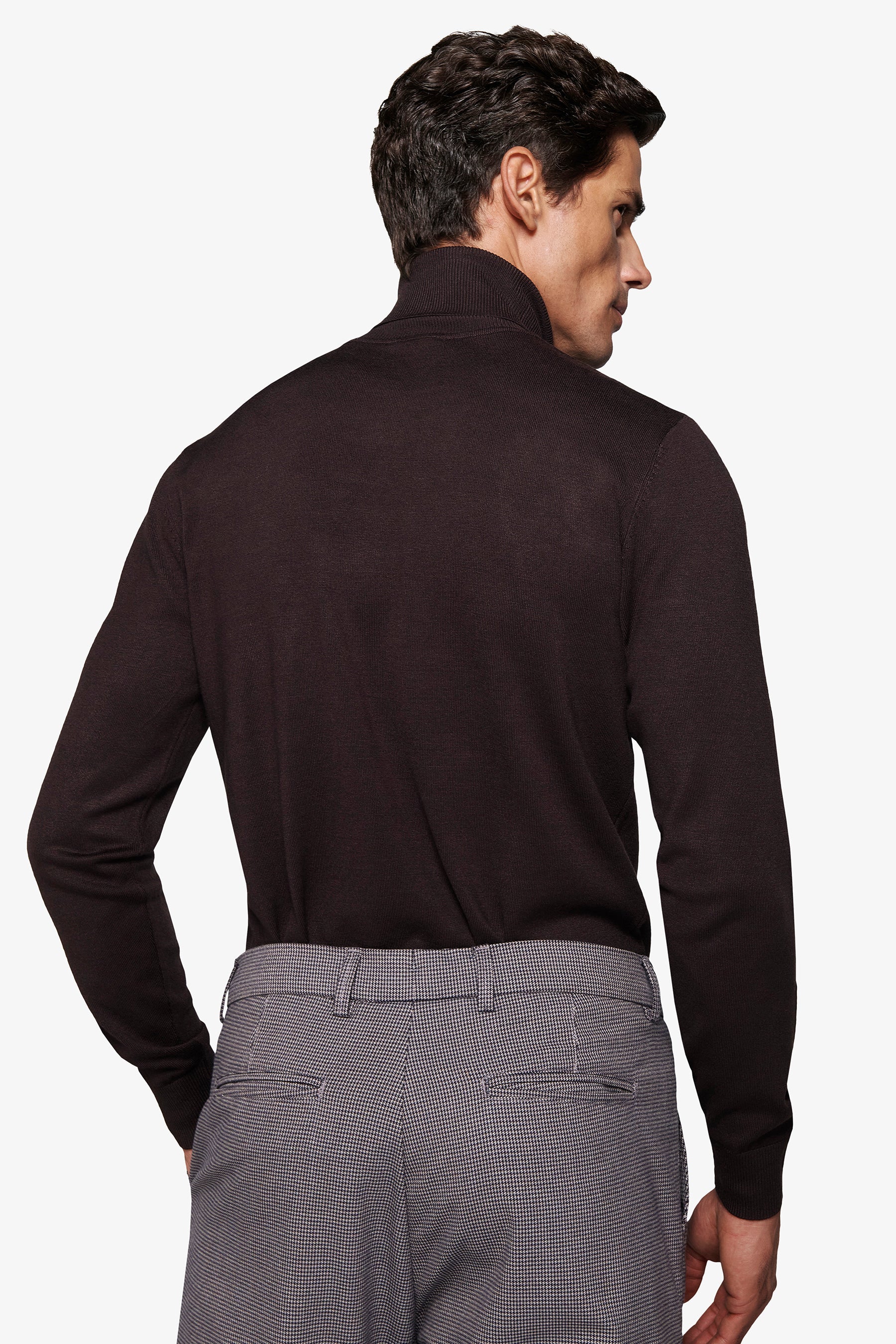 Maglia dolcevita basic marrone-Dan John