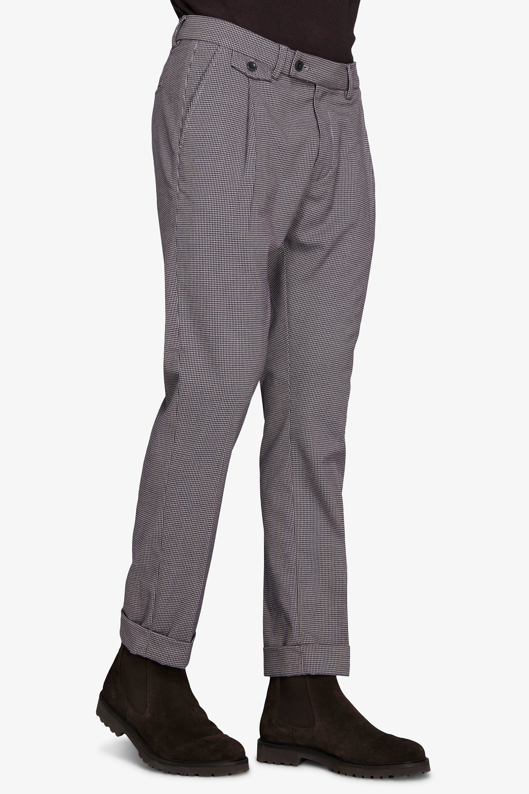Pantaloni pied de poule tortora-Dan John