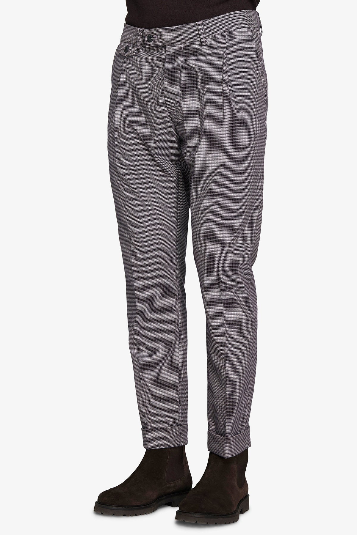 Pantaloni pied de poule tortora-Dan John