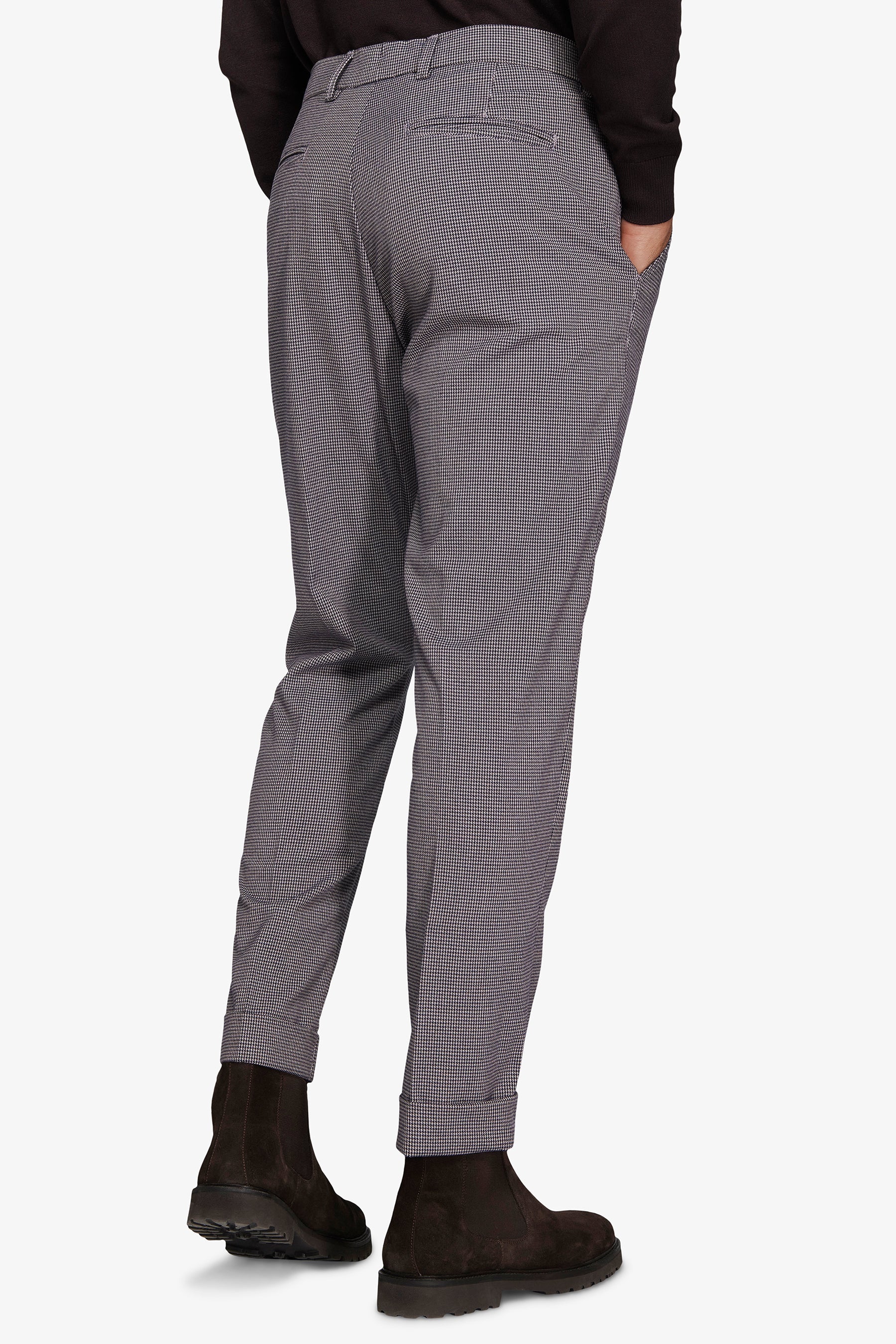 Pantaloni pied de poule tortora-Dan John