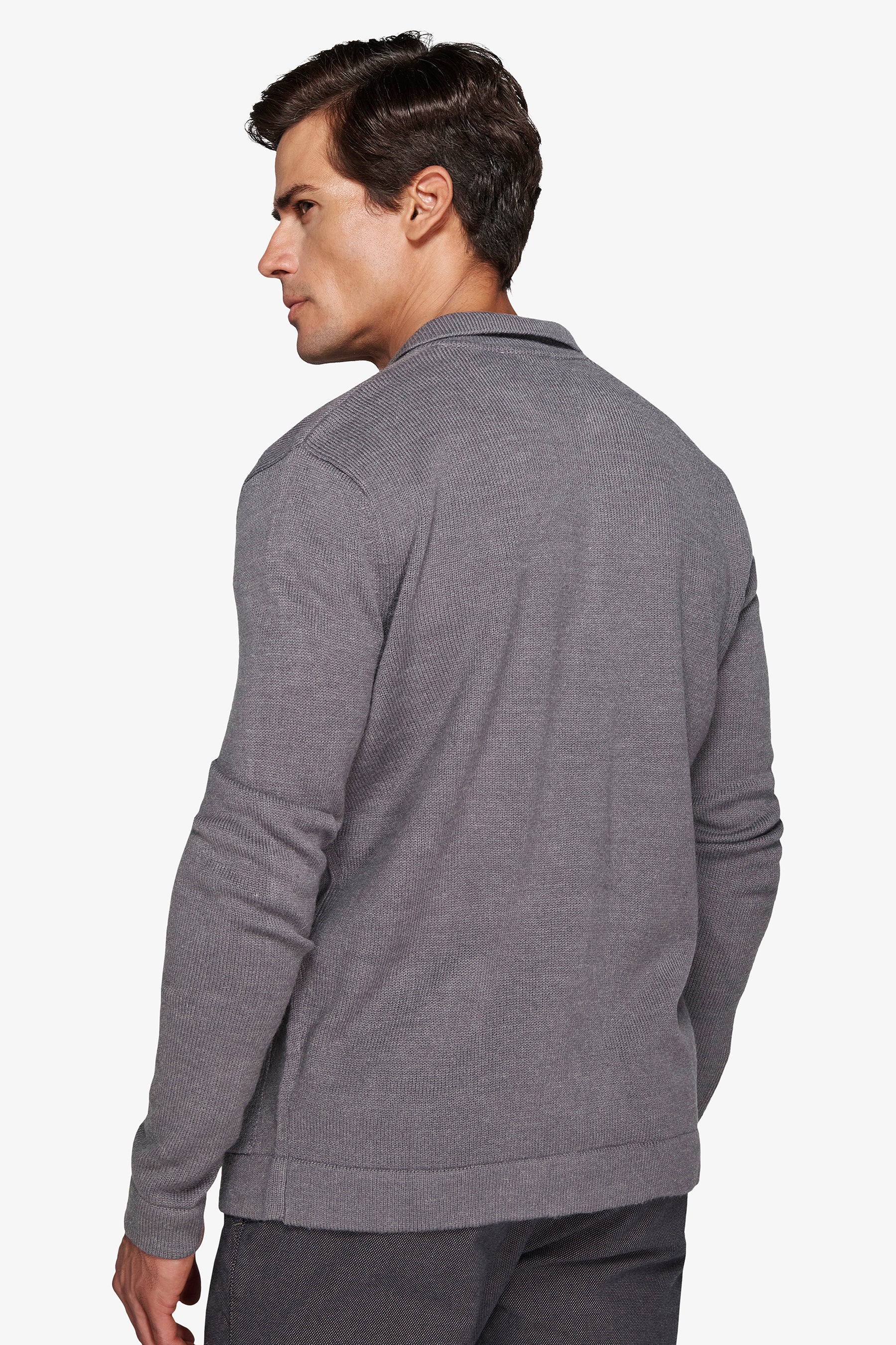 Giacca in maglia grigio medio-Dan John