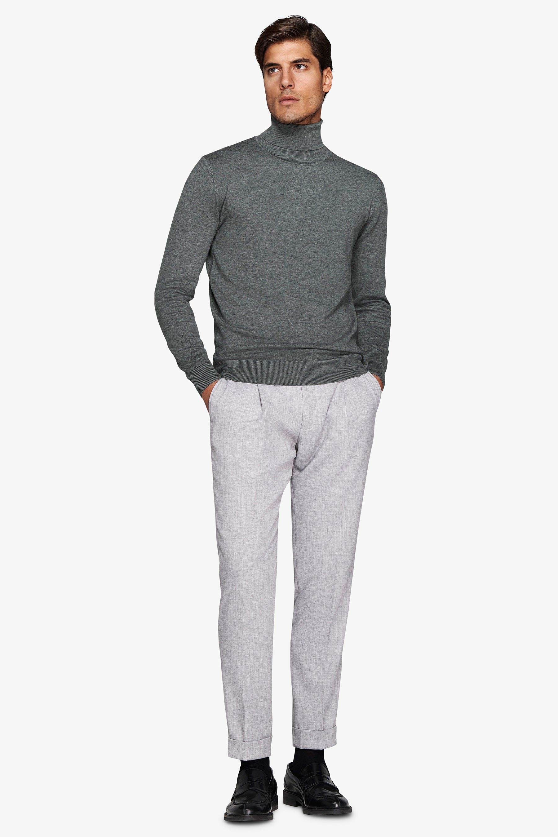Maglia dolcevita basic verde-Dan John