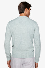 Maglia girocollo mouline' verde acqua-Dan John
