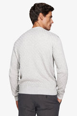 Maglia girocollo treccia grigio chiaro-Dan John