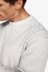 Maglia girocollo treccia grigio chiaro-Dan John