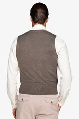 Gilet in maglia doppiopetto herringbone corda-Dan John