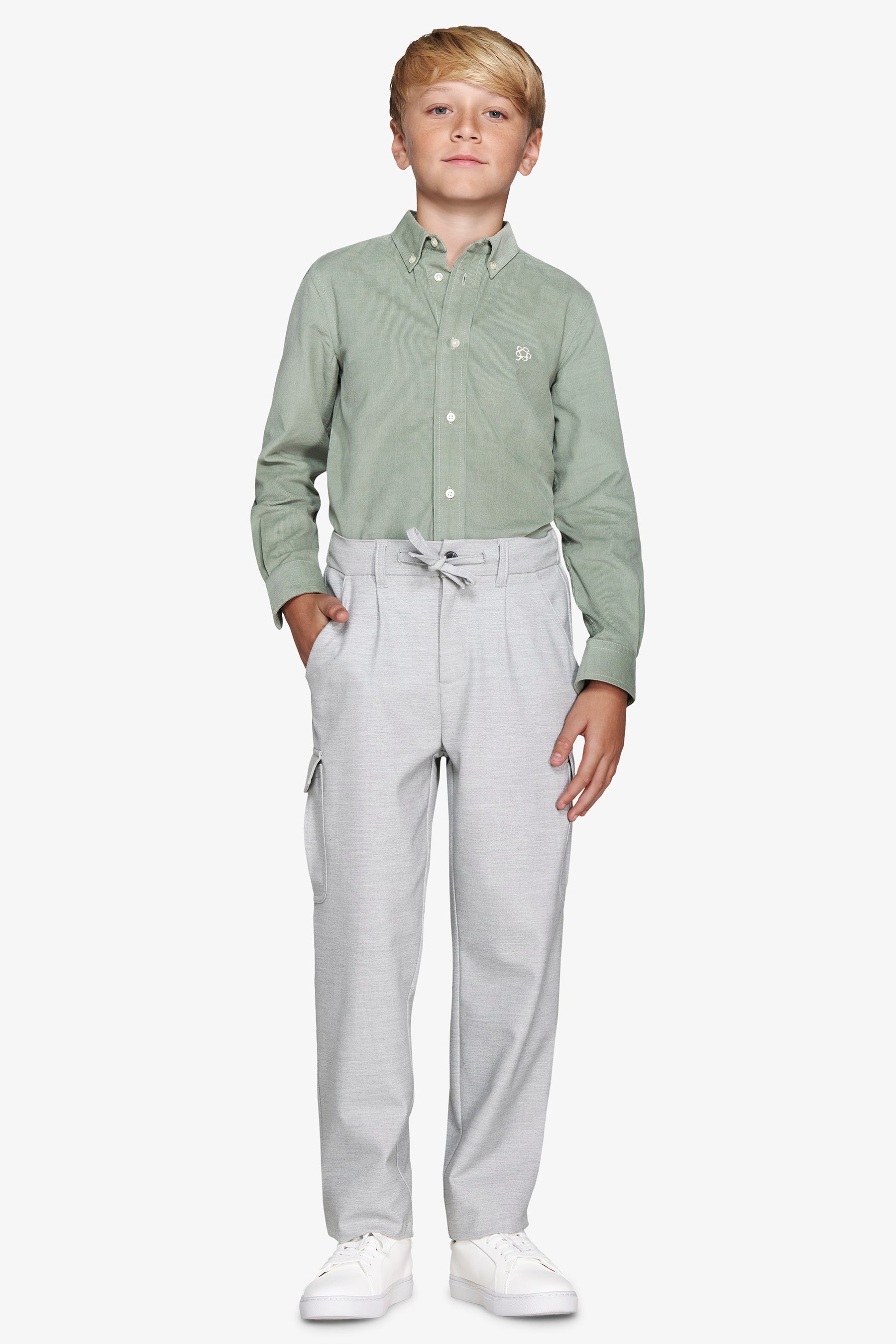 Camicia velluto verde Kids-Dan John
