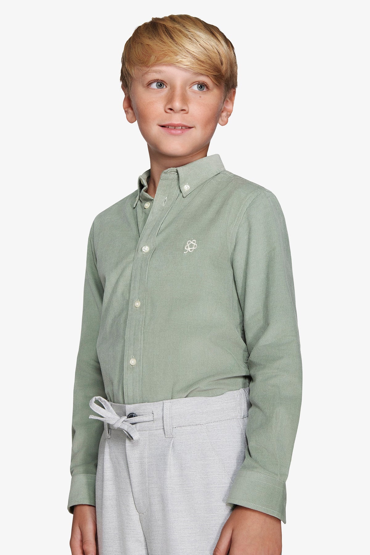 Camicia velluto verde Kids-Dan John
