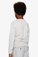 Maglia girocollo mouline' grigio chiaro Kids-Dan John
