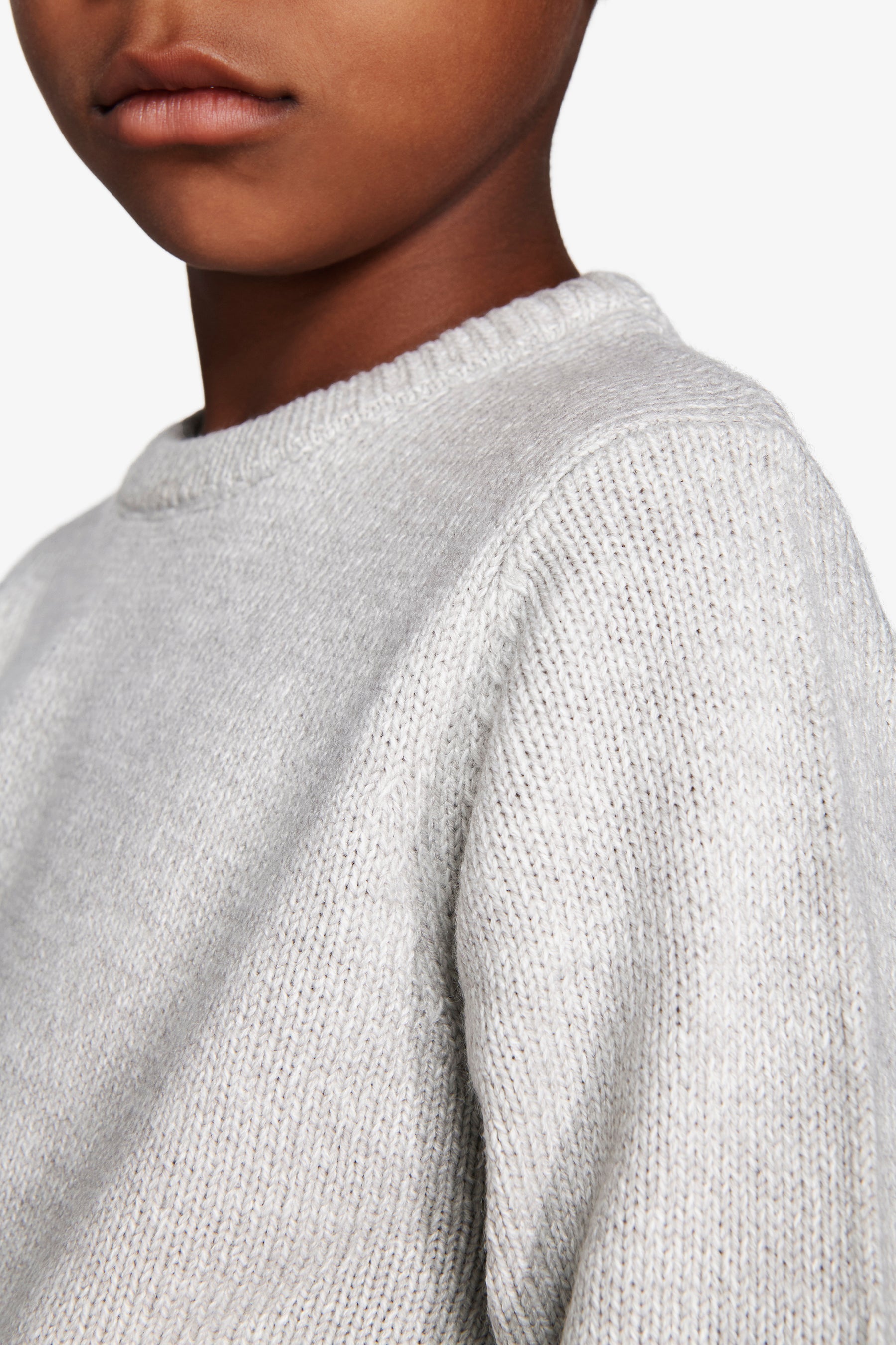 Maglia girocollo mouline' grigio chiaro Kids-Dan John