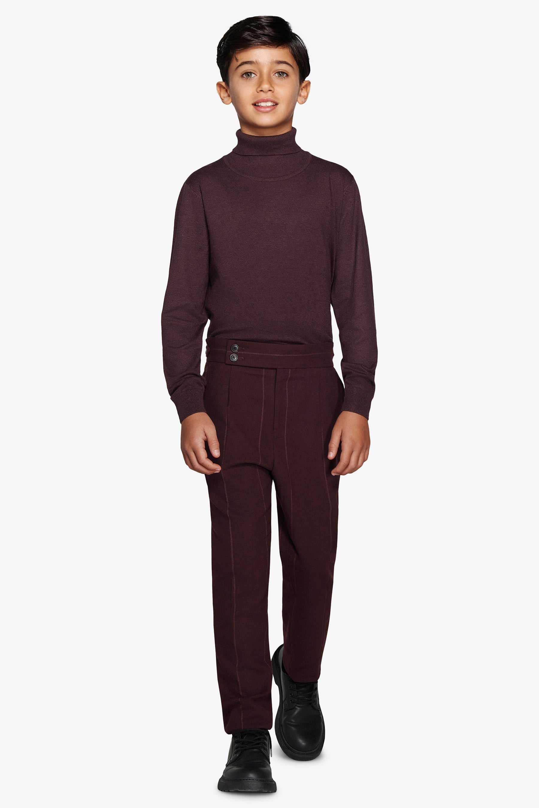 Maglia dolcevita basic bordeaux Kids-Dan John