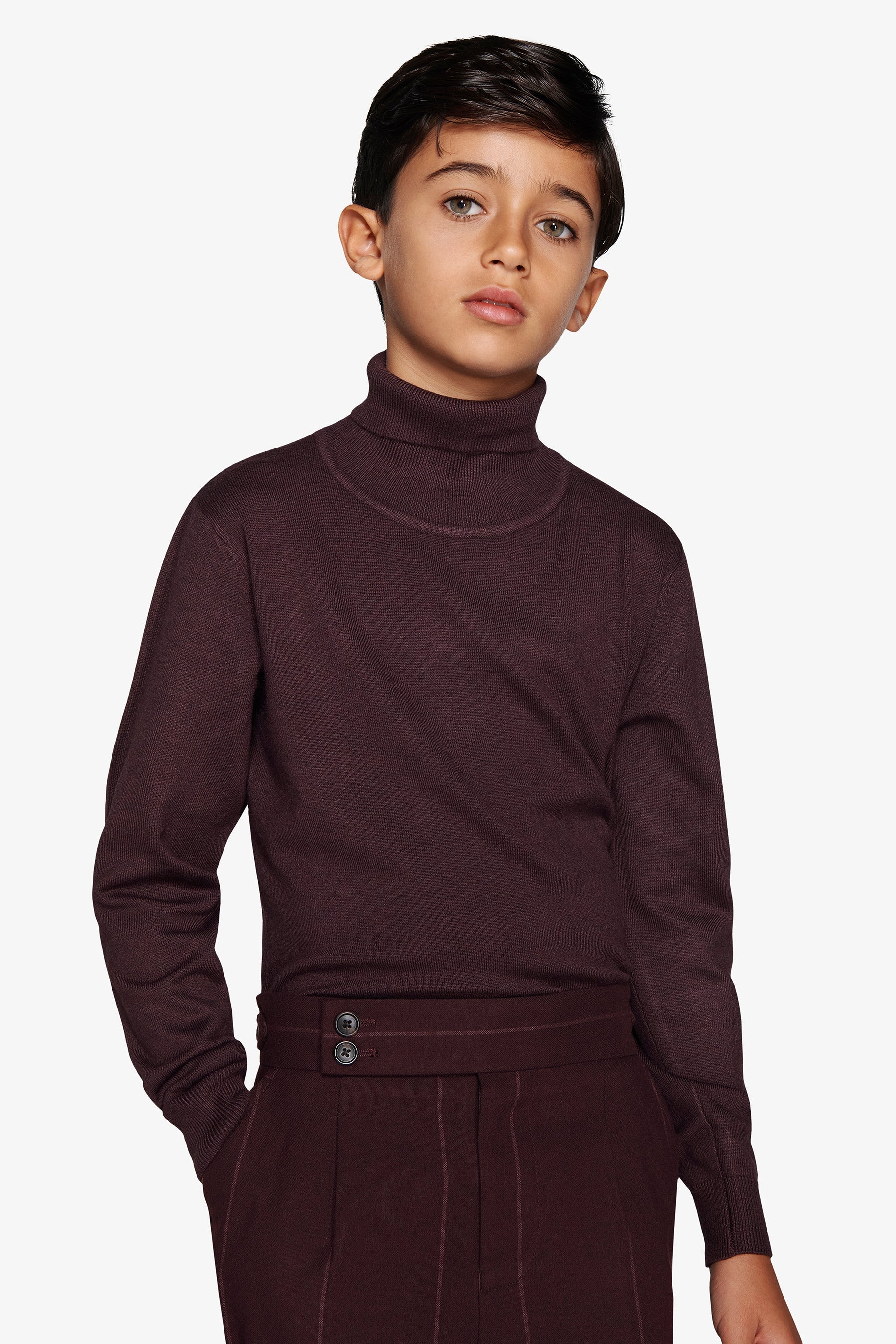 Maglia dolcevita basic bordeaux Kids-Dan John