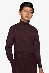 Maglia dolcevita basic bordeaux Kids-Dan John