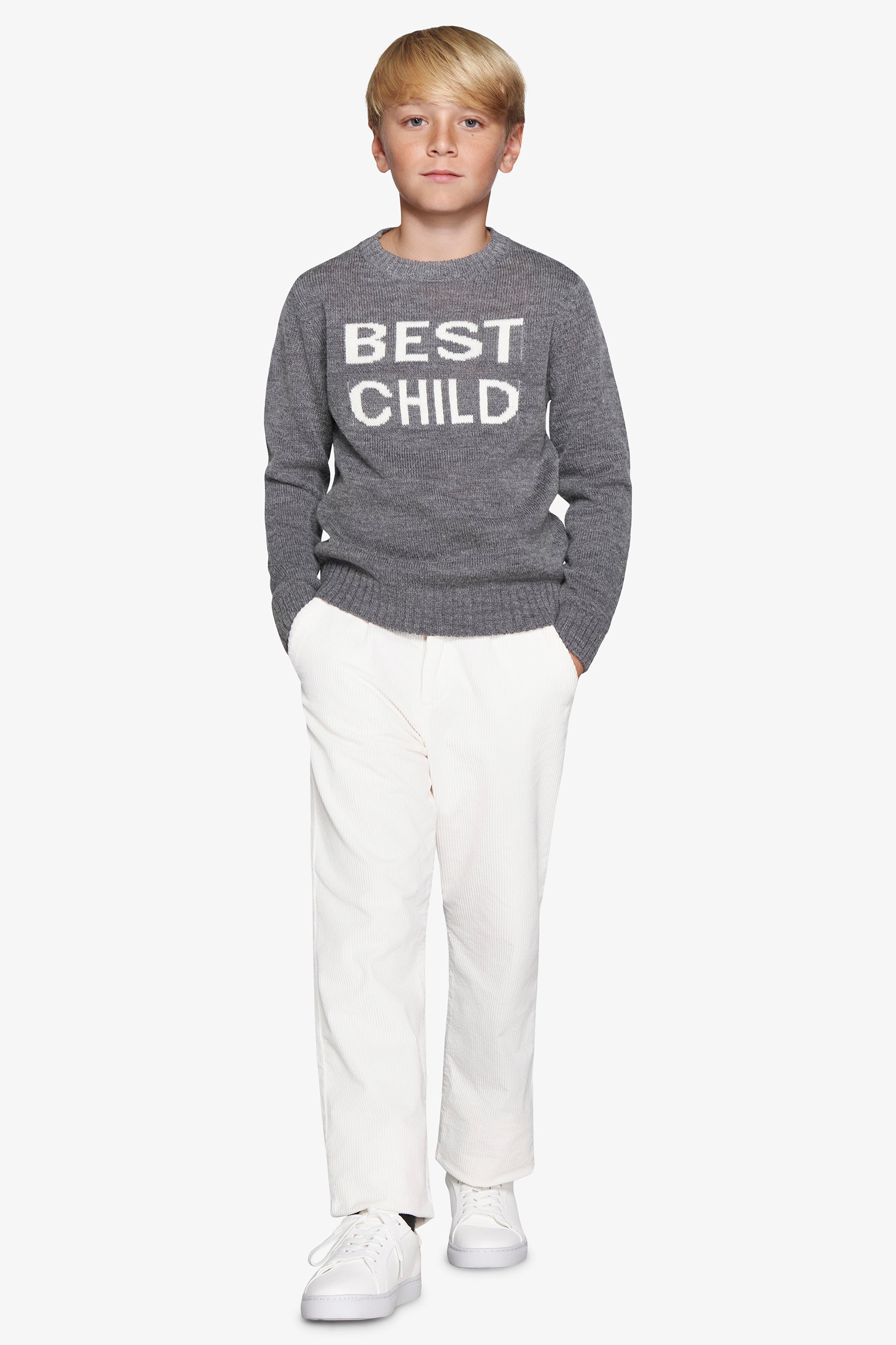 Maglia girocollo con scritta grigio medio Kids-Dan John