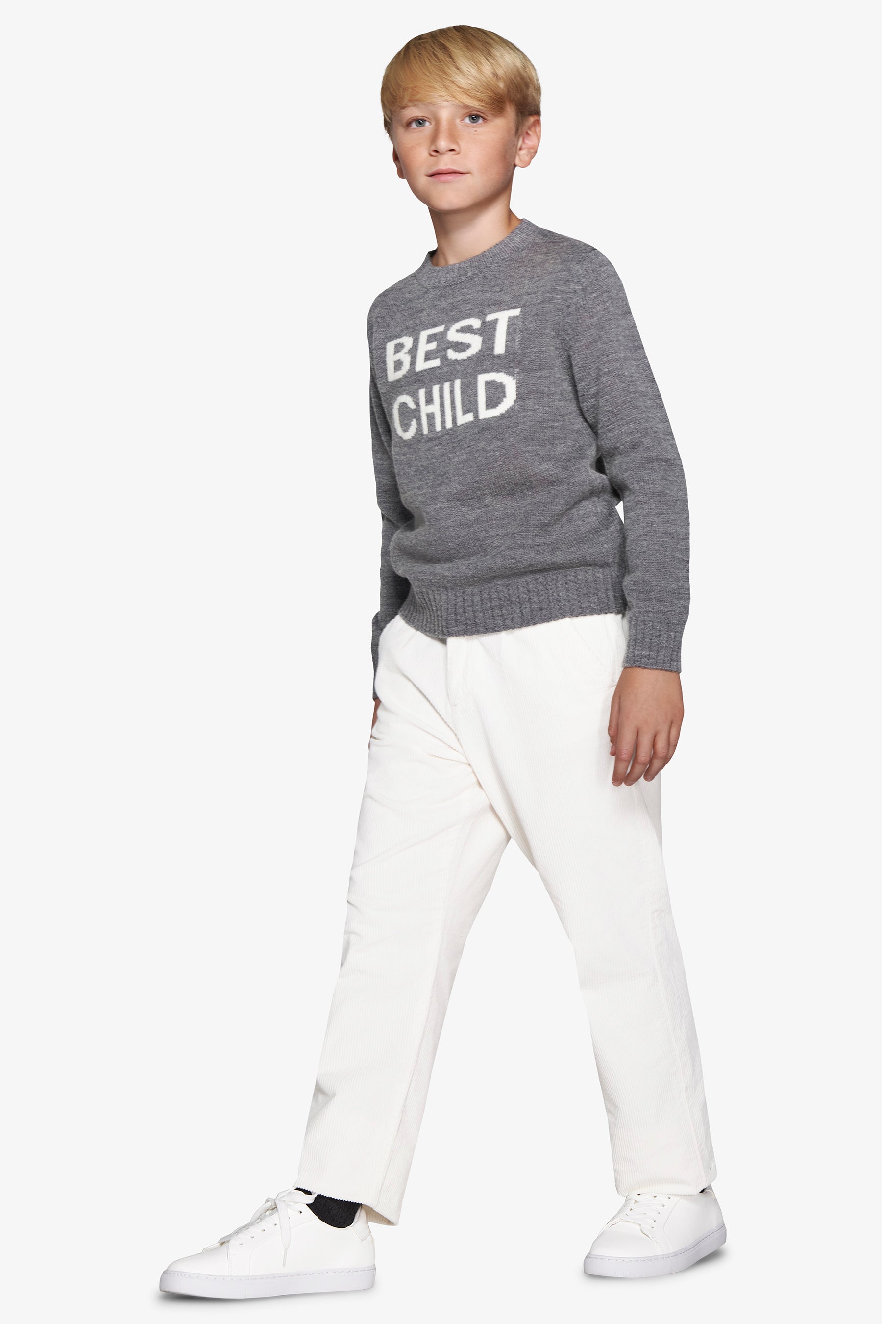 Maglia girocollo con scritta grigio medio Kids-Dan John