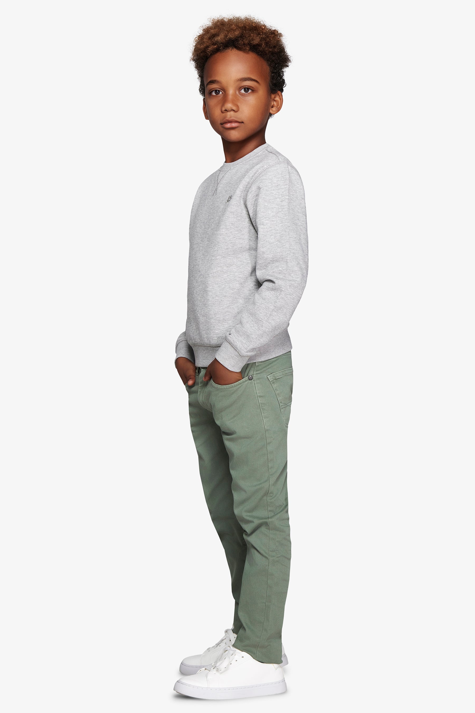 Felpa girocollo basic grigio chiaro Kids-Dan John