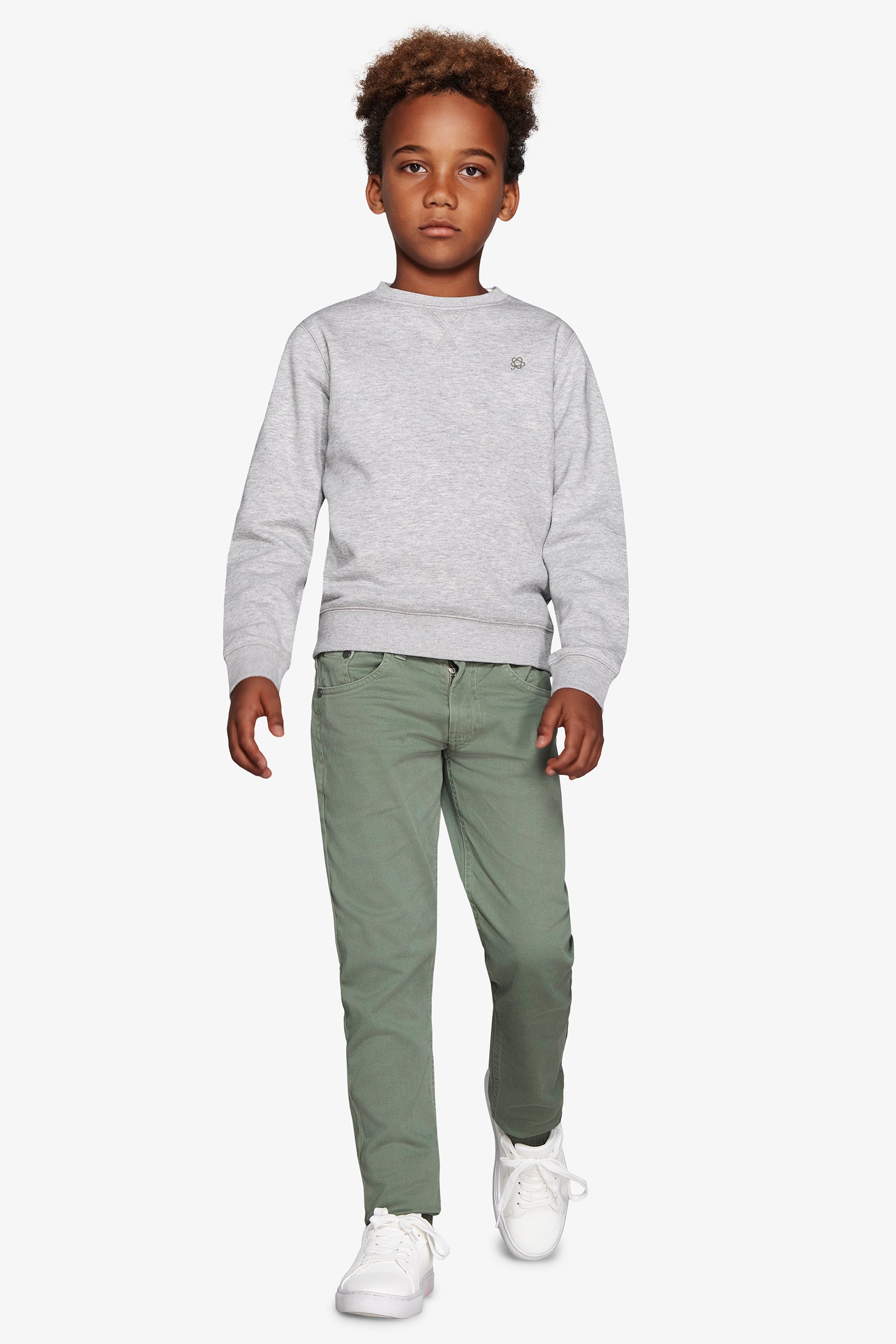 Felpa girocollo basic grigio chiaro Kids-Dan John