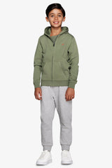 Felpa full zip basic verde Kids-Dan John