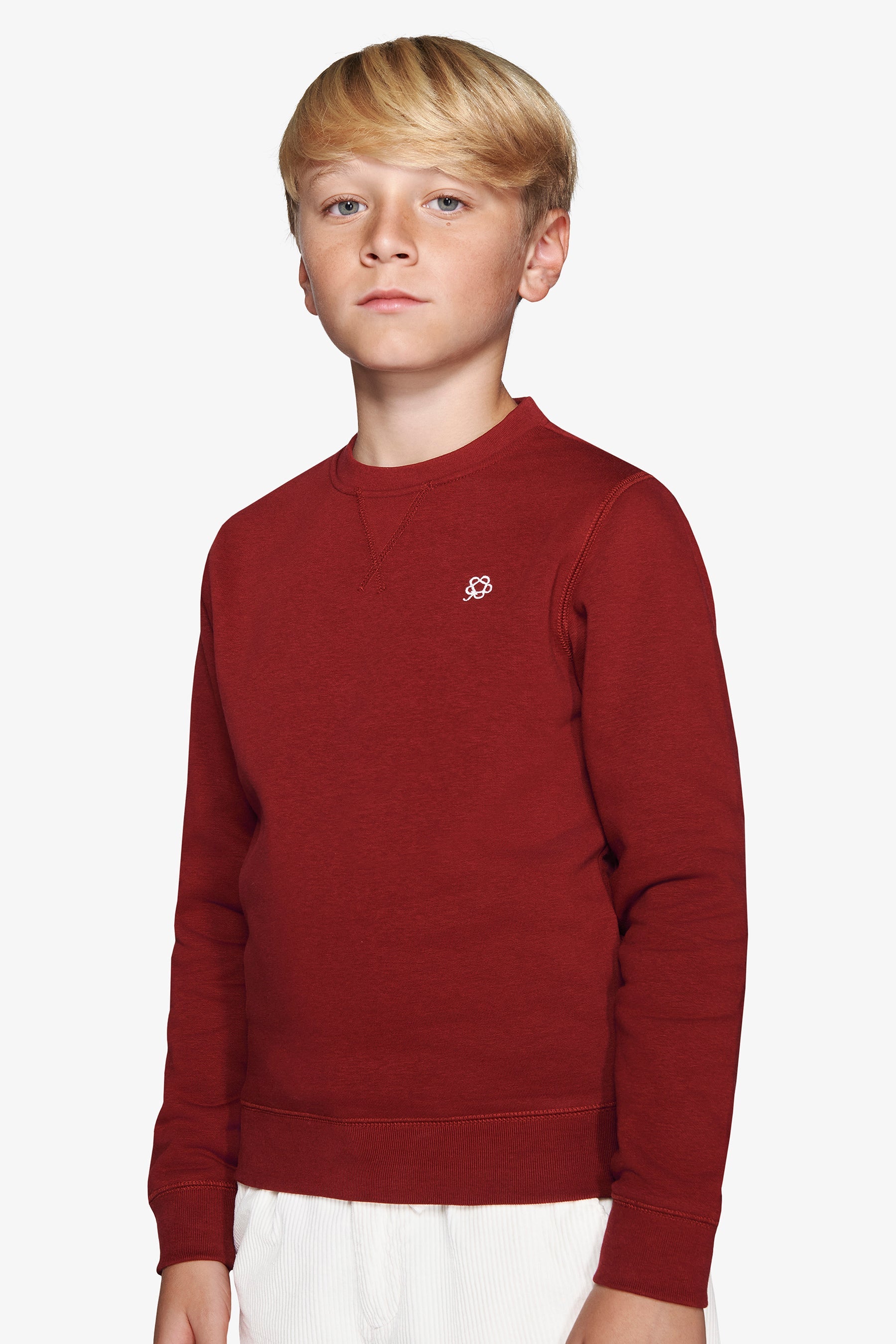 Felpa girocollo basic bordeaux Kids-Dan John