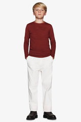 T-shirt con ricamo bordeaux Kids-Dan John