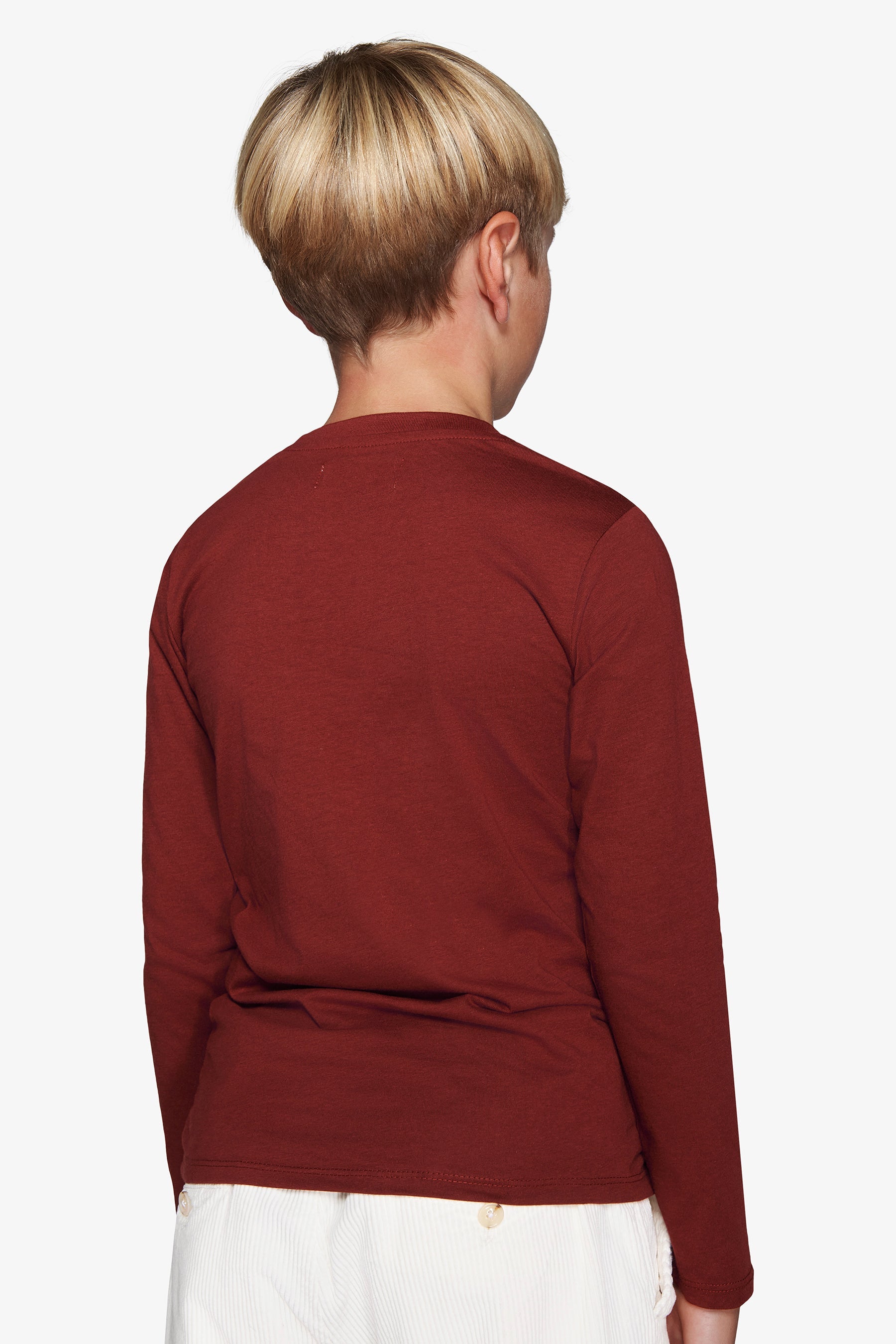 T-shirt con ricamo bordeaux Kids-Dan John