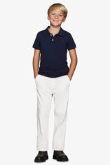Polo con ricamo blu Kids-Dan John