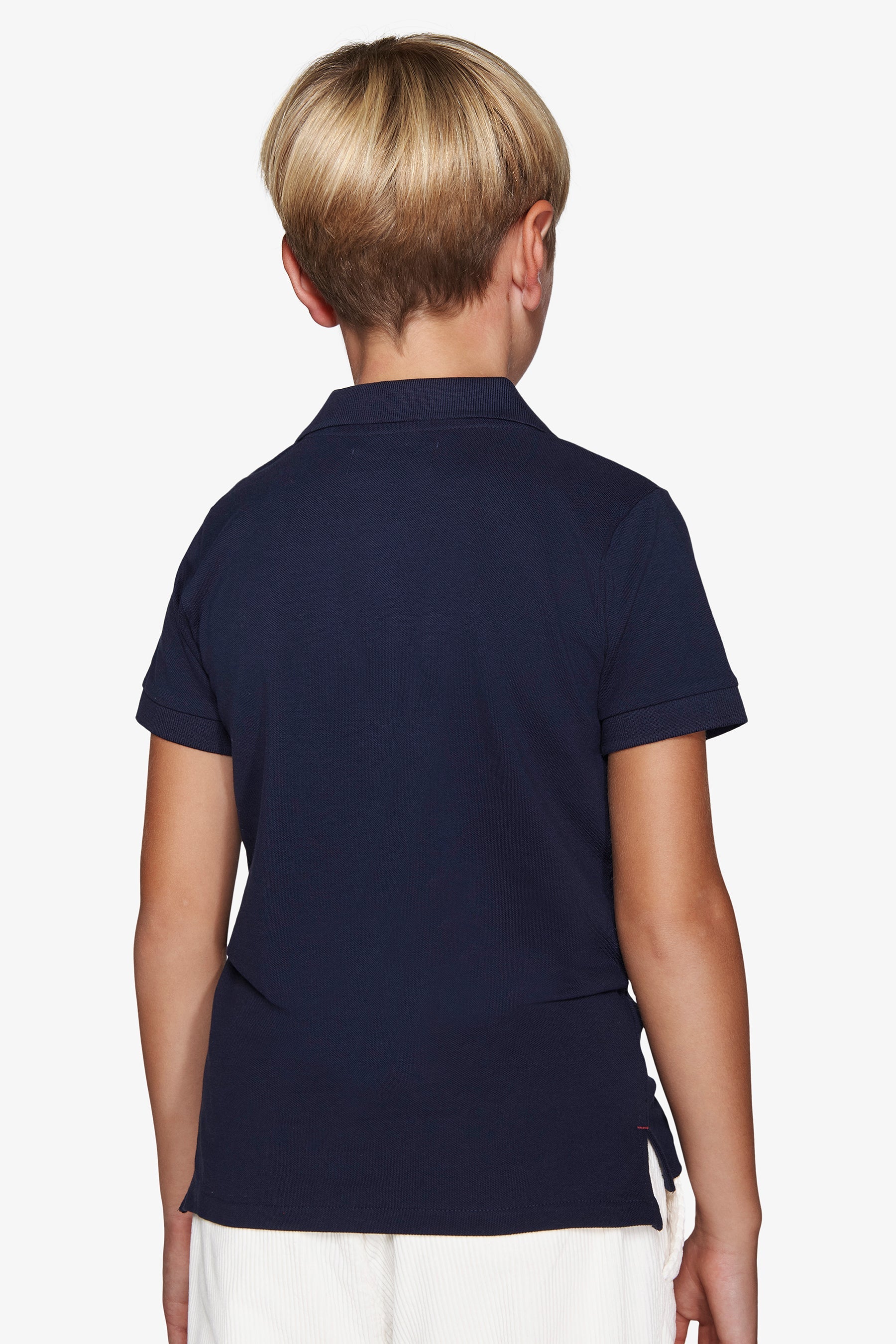 Polo con ricamo blu Kids-Dan John