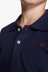 Polo con ricamo blu Kids-Dan John