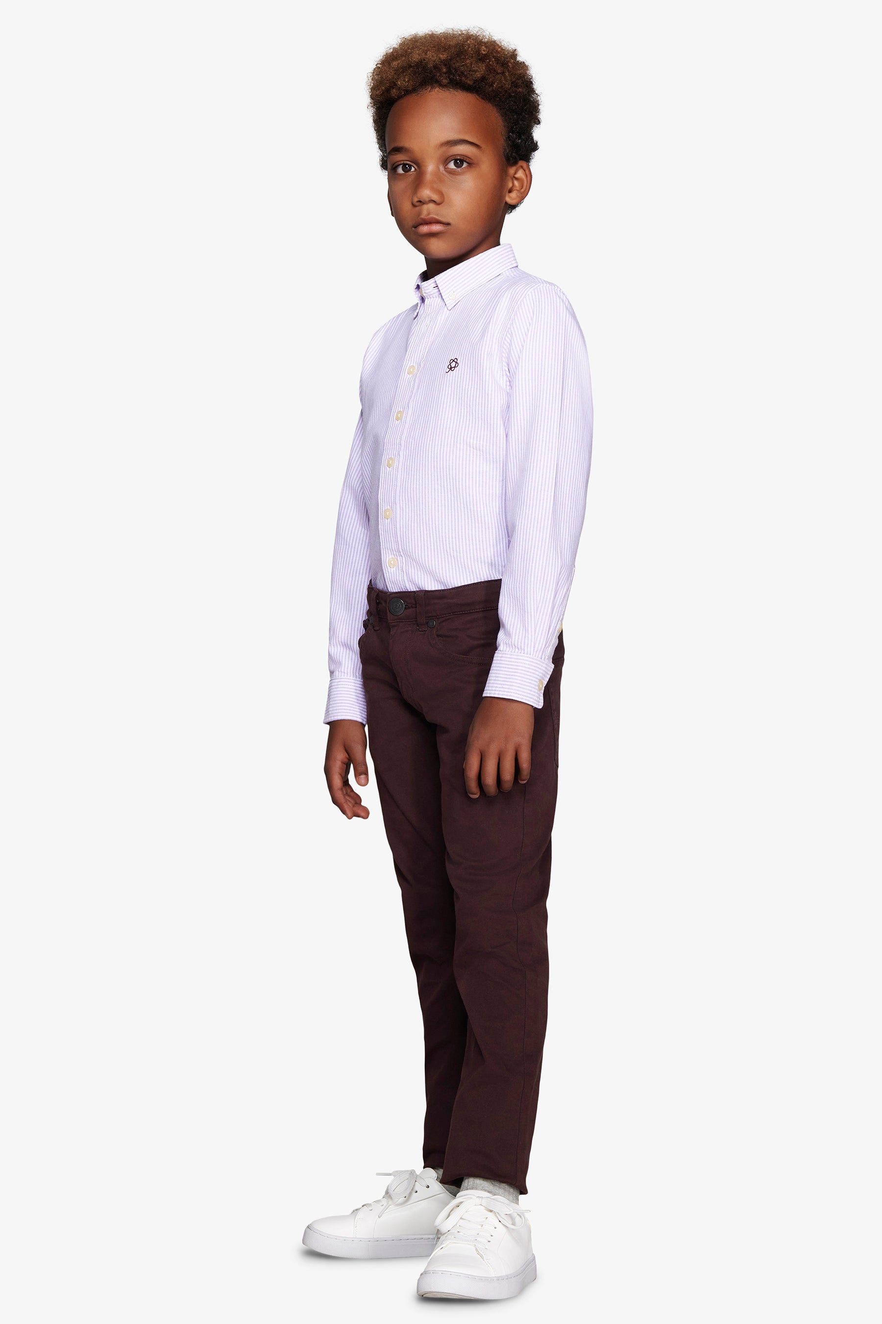 Camicia oxford a righe lilla Kids-Dan John