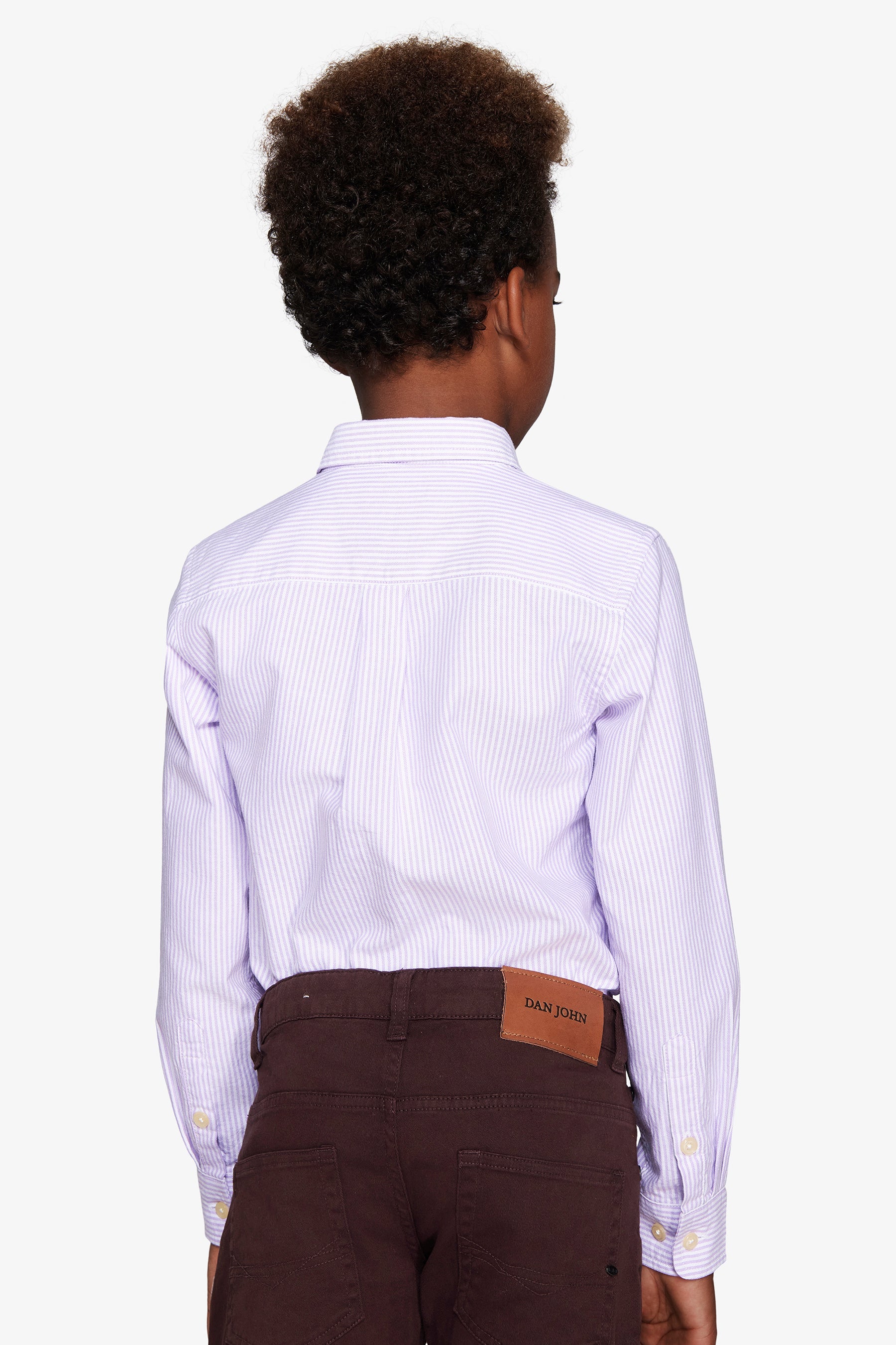 Camicia oxford a righe lilla Kids-Dan John