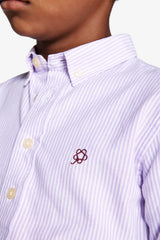 Camicia oxford a righe lilla Kids-Dan John