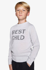 Maglia girocollo con scritta celeste Kids-Dan John