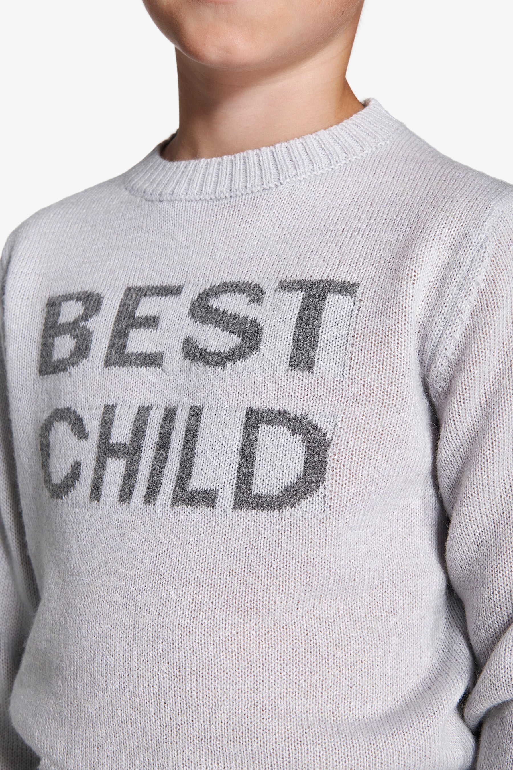 Maglia girocollo con scritta celeste Kids-Dan John