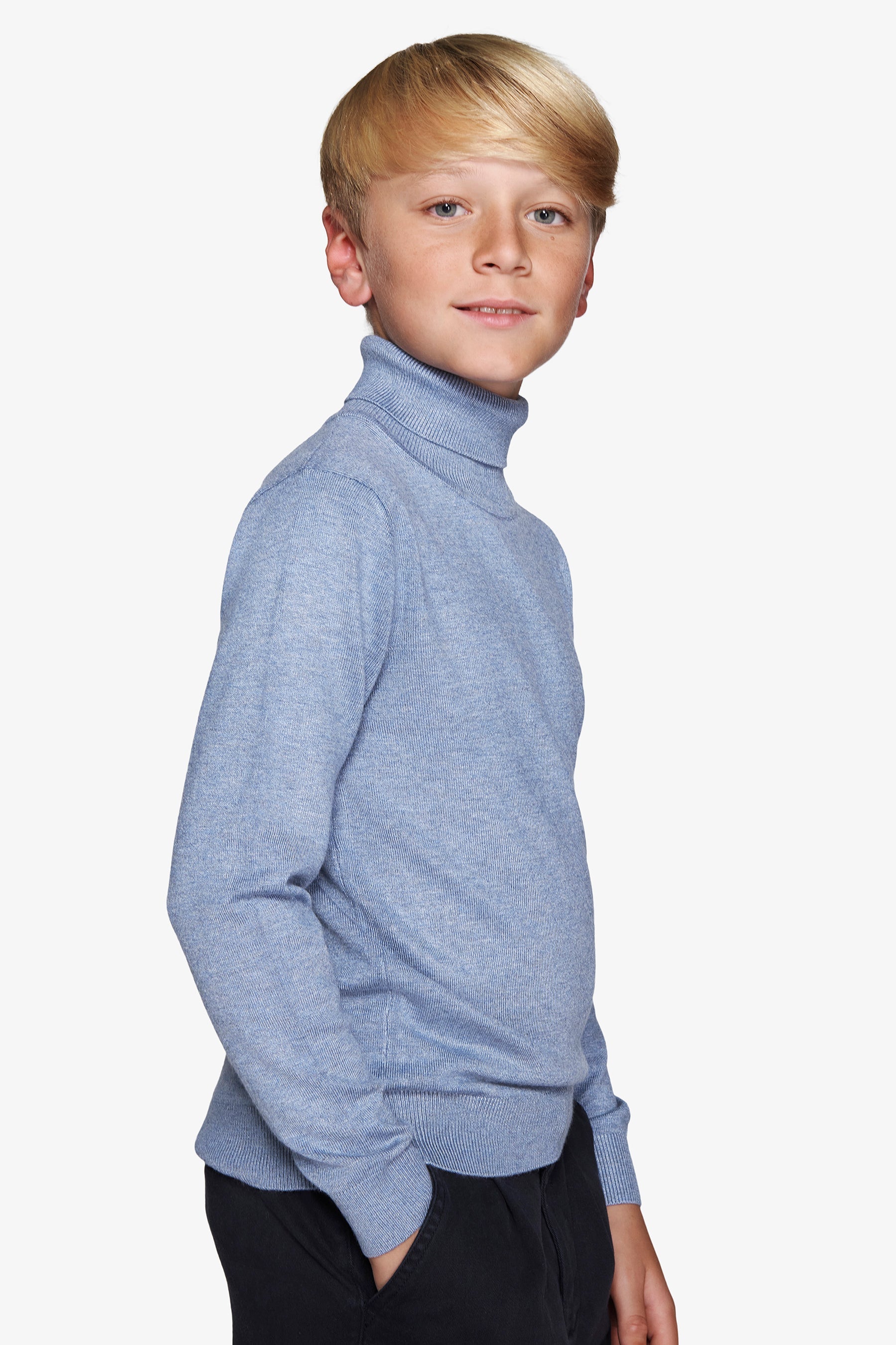 Maglia dolcevita basic celeste Kids-Dan John