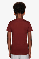 T-shirt basic con taschino bordeaux Kids-Dan John