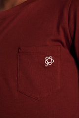 T-shirt basic con taschino bordeaux Kids-Dan John