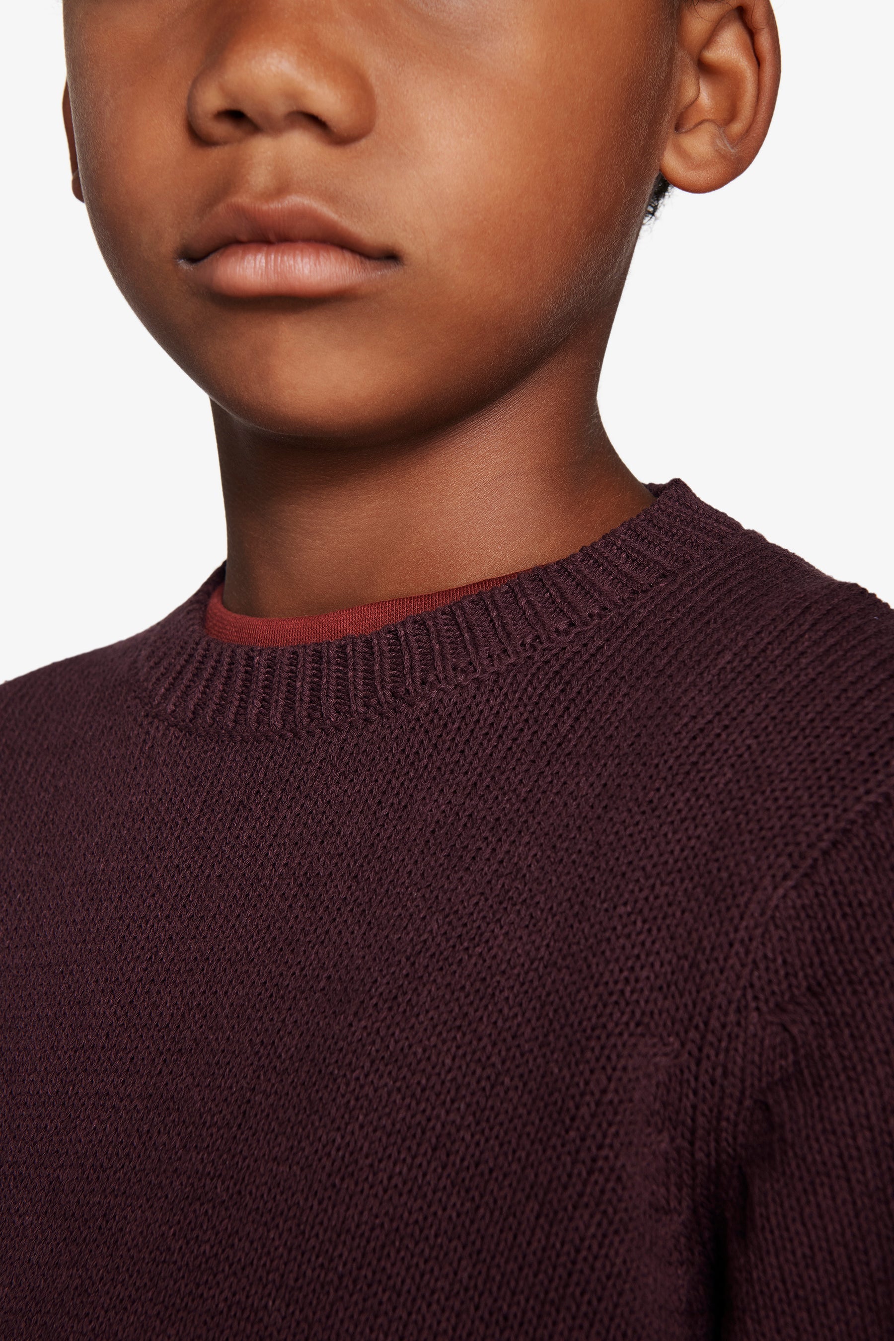 Maglia girocollo rasata bordeaux Kids-Dan John