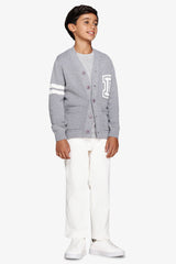 Cardigan scollo a V grigio medio Kids-Dan John